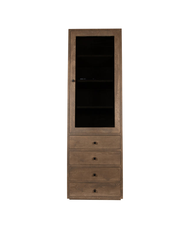 Oak Cabinet Armarium 1 door 4 drawers Glay