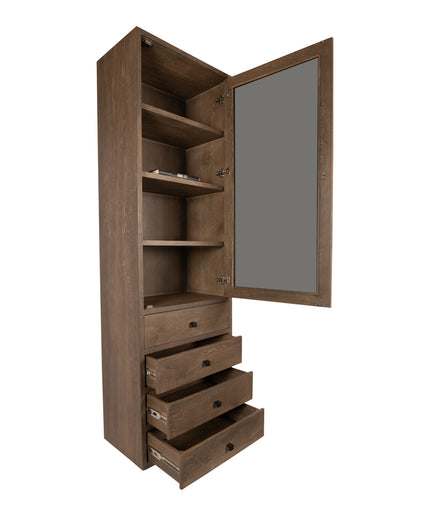 Oak Cabinet Armarium 1 door 4 drawers Glay