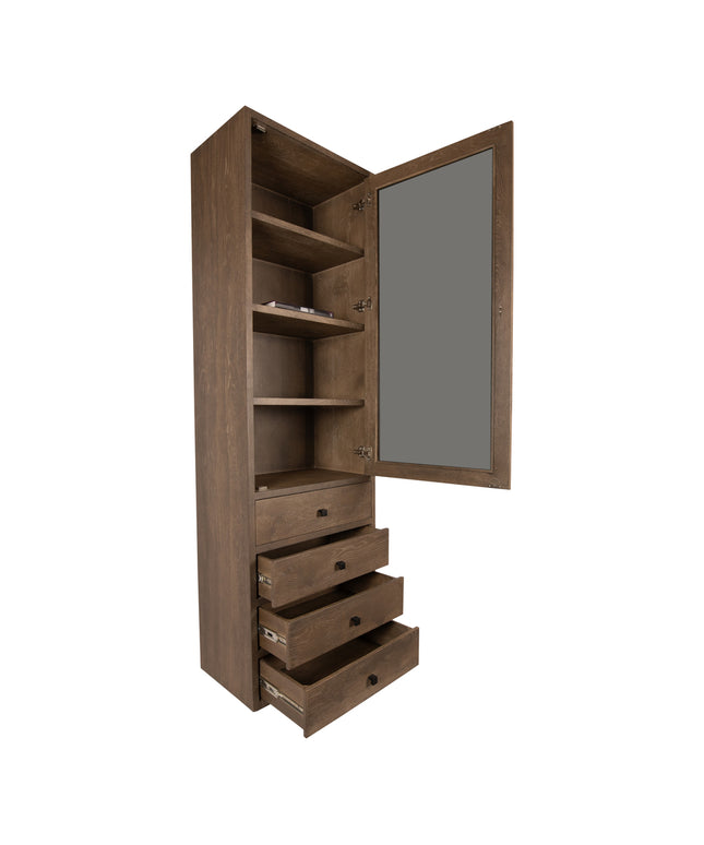 Oak Cabinet Armarium 1 door 4 drawers Glay