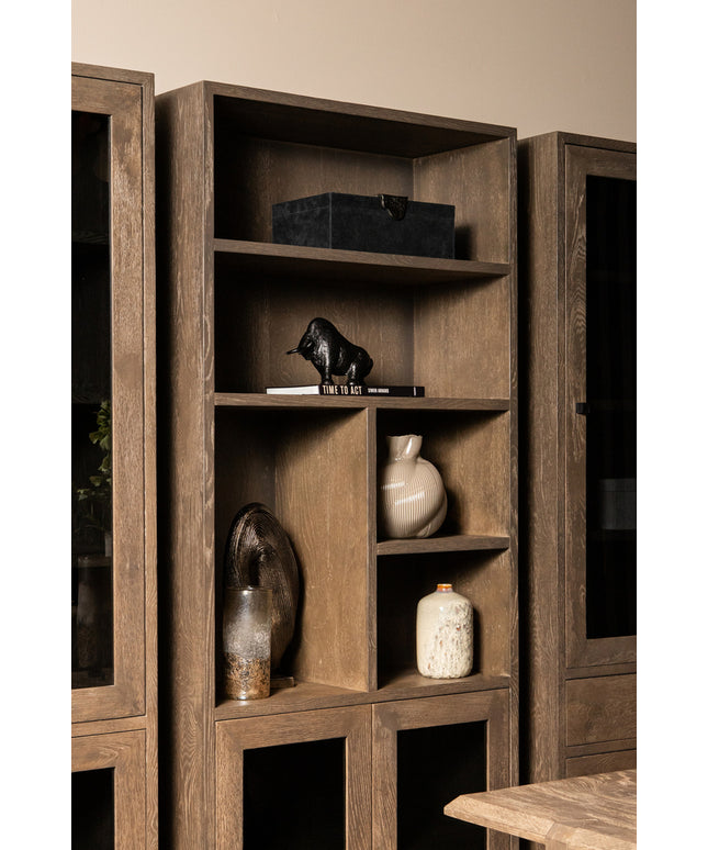 Oak Cabinet Armarium 1 door 4 drawers Glay