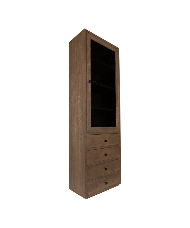 Oak Cabinet Armarium 1 door 4 drawers Glay