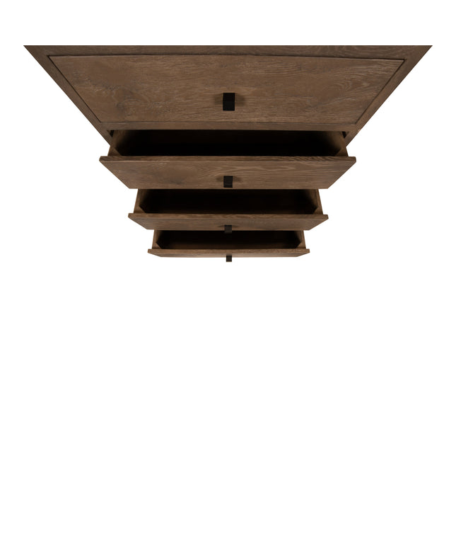 Oak Cabinet Armarium 1 door 4 drawers Glay