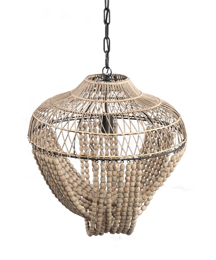 October Cream metal hanging lamp with beads round
