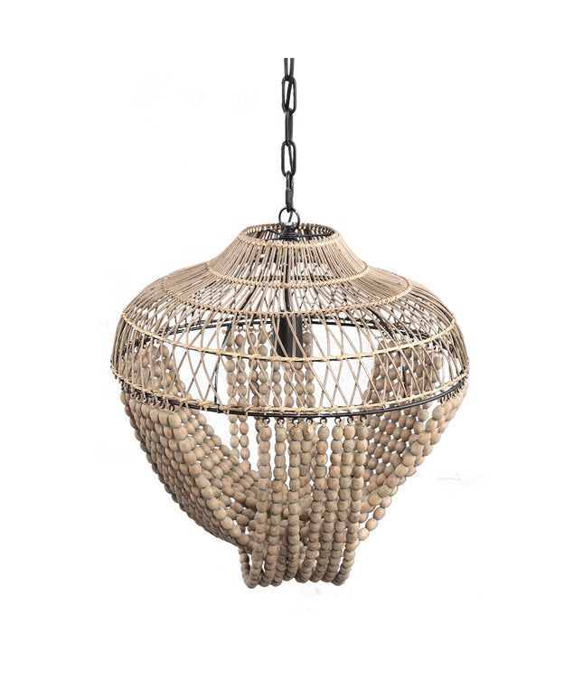 October Cream metal hanging lamp with beads round