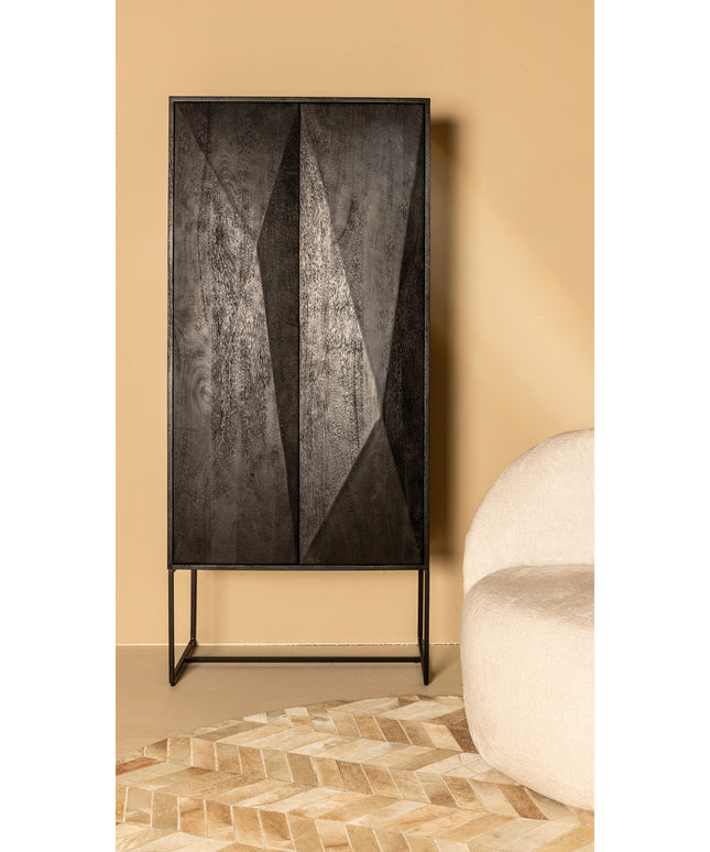 Onyx cabinet black 2 drs