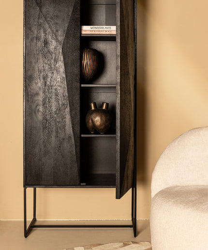 Onyx cabinet black 2 drs