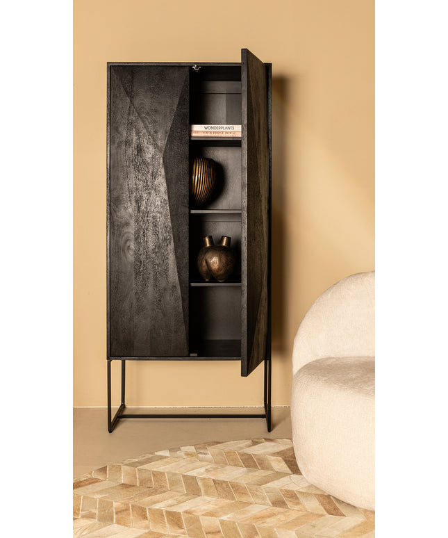 Onyx cabinet black 2 drs