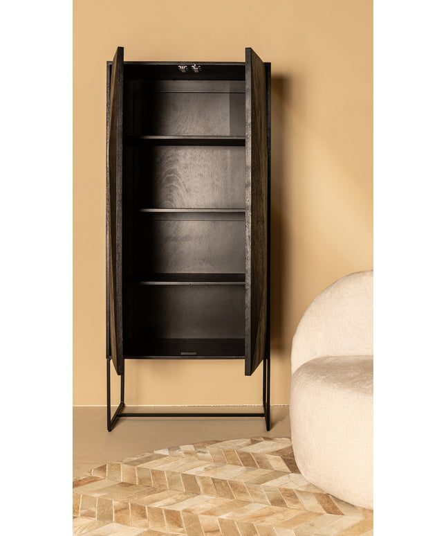 Onyx cabinet black 2 drs