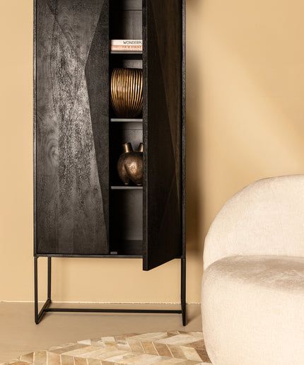 Onyx cabinet black 2 drs