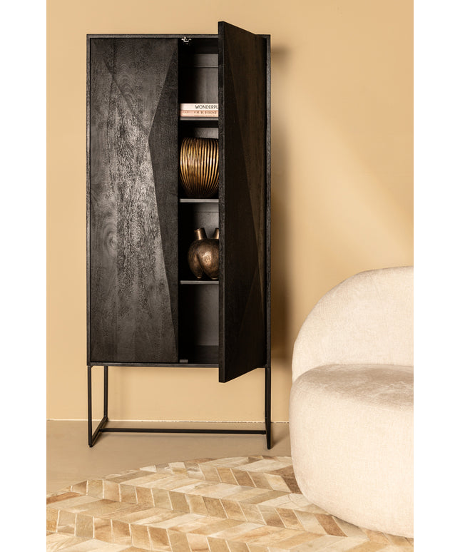 Onyx cabinet black 2 drs