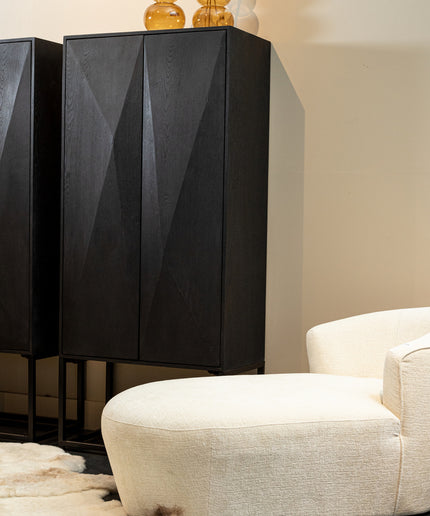Onyx cabinet black 2 drs