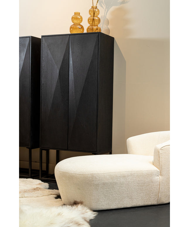 Onyx cabinet black 2 drs