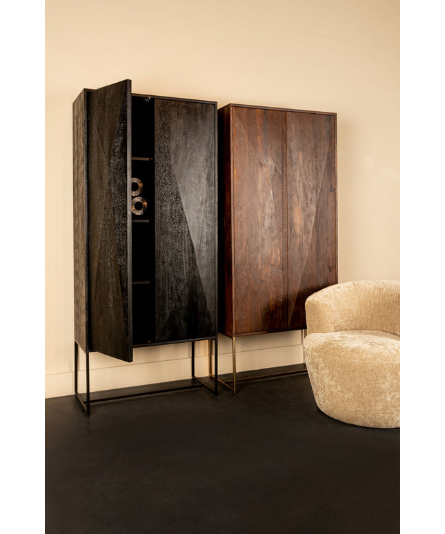 Onyx cabinet black 2 drs