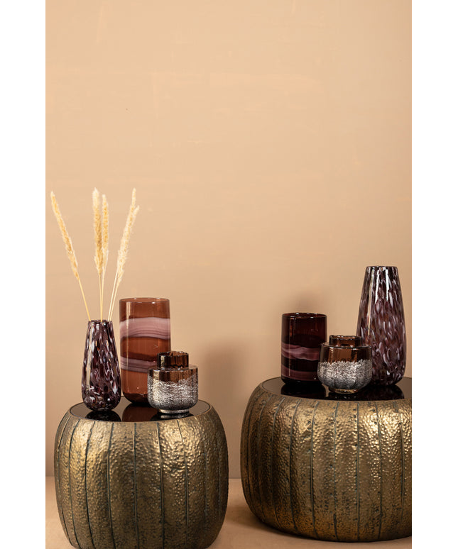 Reddick Gold iron coffeetable glass top set of 2