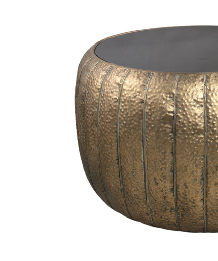 Reddick Gold iron coffeetable glass top set of 2