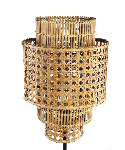 Redico Natural metal floor lamp rattan shade round