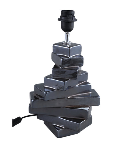 Rellis Black metallic glaze ceramic lampbase twist