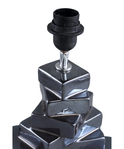 Rellis Black metallic glaze ceramic lampbase twist