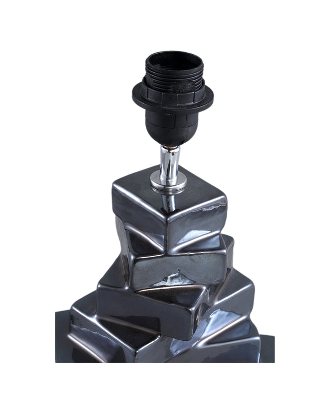 Rellis Black metallic glaze ceramic lampbase twist