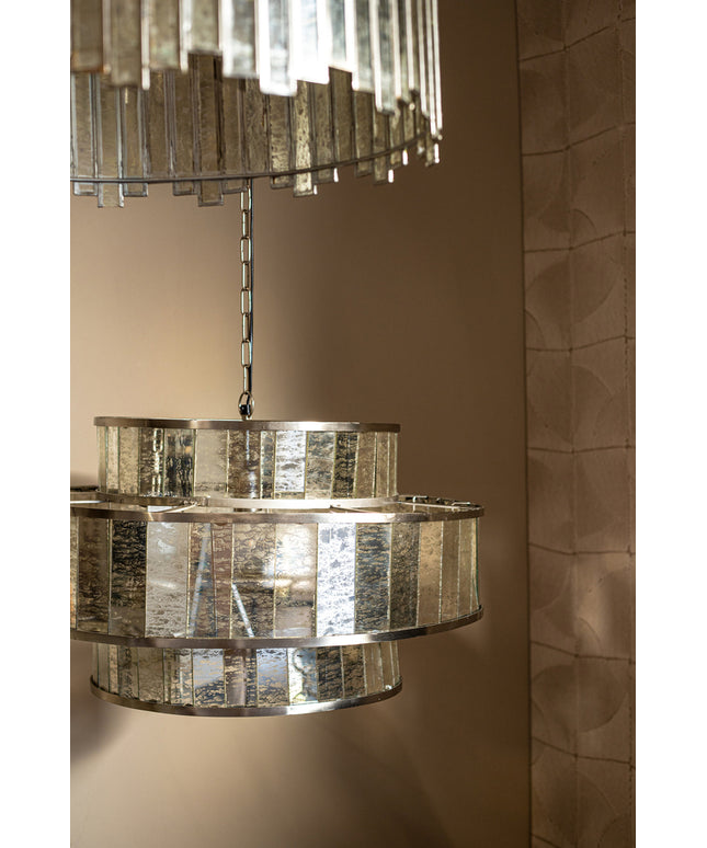 Render Brass iron hanging lamp antique round glass