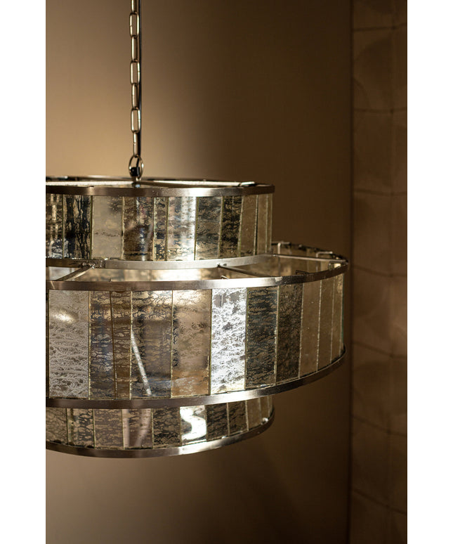 Render Brass iron hanging lamp antique round glass