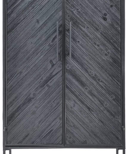 Rens Black Wooden cabinet metal frame 2 doors KD