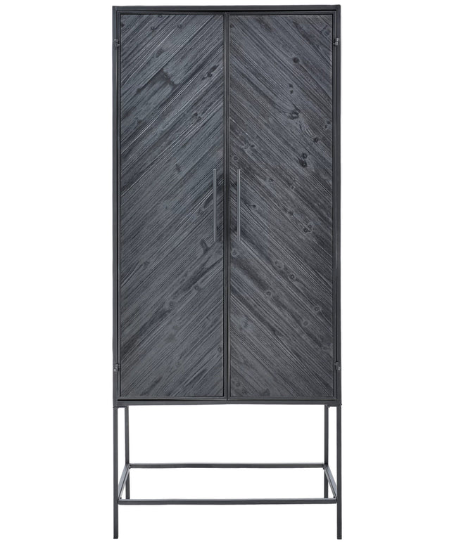 Rens Black Wooden cabinet metal frame 2 doors KD