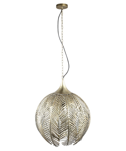 Rhys Gold iron hanging lamp with leaves