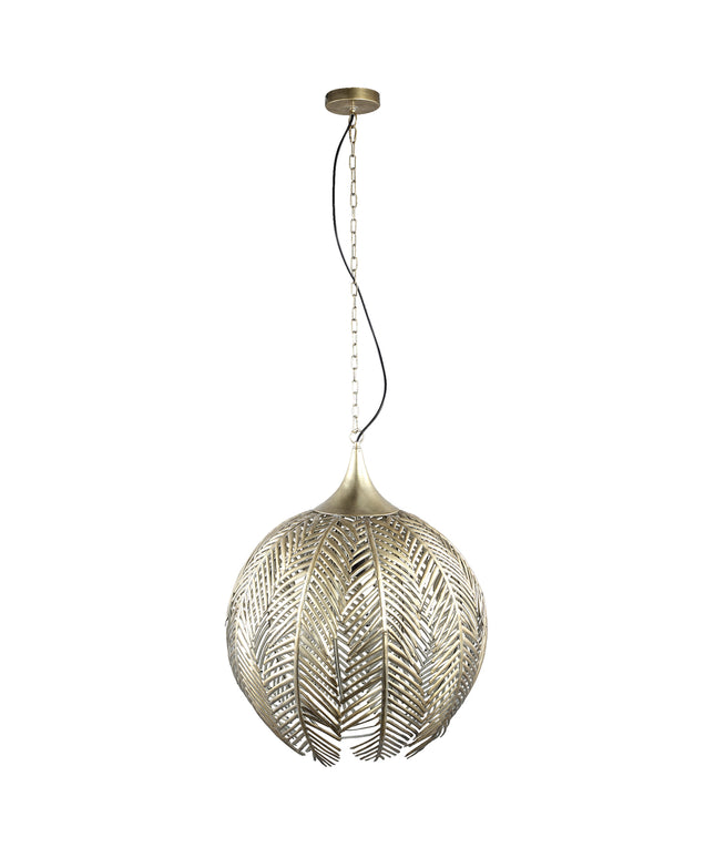 Rhys Gold iron hanging lamp with leaves