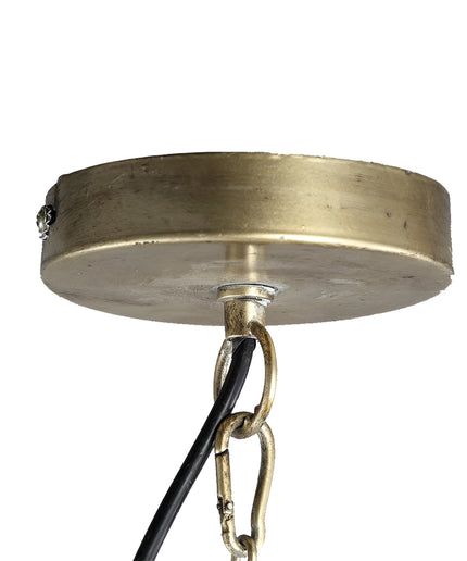 Rhys Gold iron hanging lamp with leaves