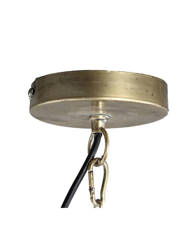 Rhys Gold iron hanging lamp with leaves