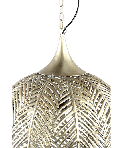 Rhys Gold iron hanging lamp with leaves