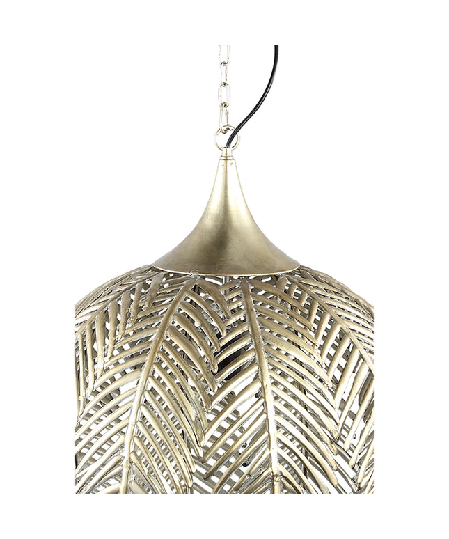 Rhys Gold iron hanging lamp with leaves