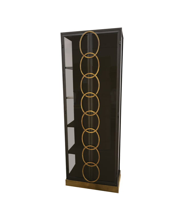 Riho Black metal cabinet high smoky glass doors