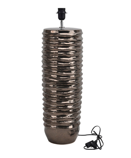 Rikkah Copper shiny glazed ceramic lampbase ribbed