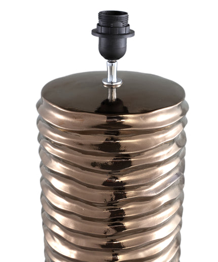 Rikkah Copper shiny glazed ceramic lampbase ribbed