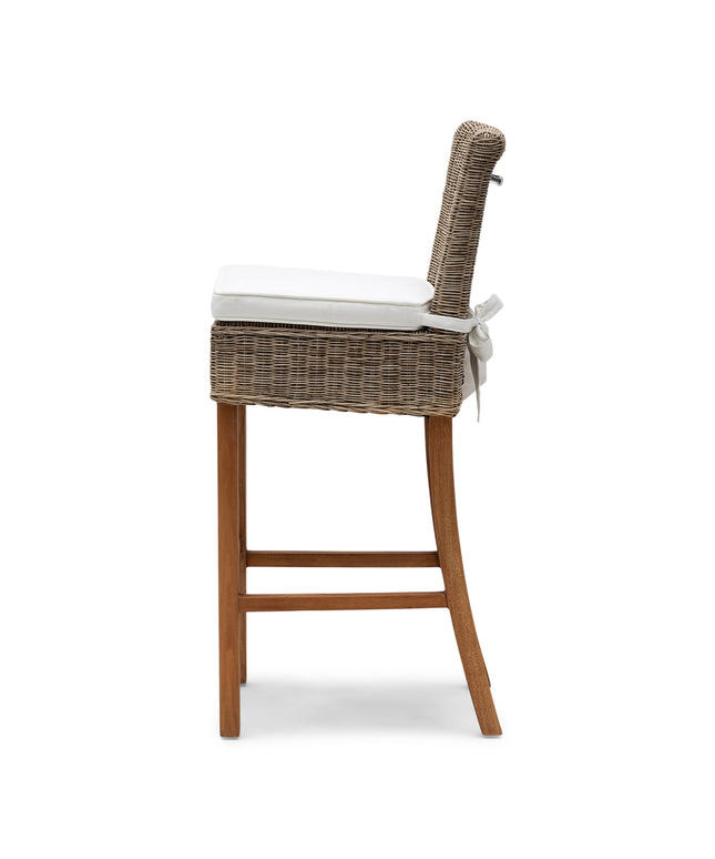 Rustic Rattan Bar Stool