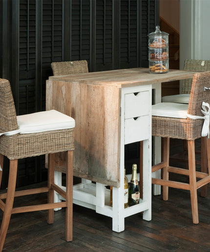 Rustic Rattan Bar Stool
