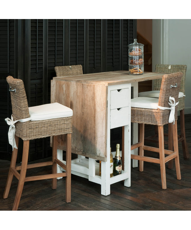 Rustic Rattan Bar Stool