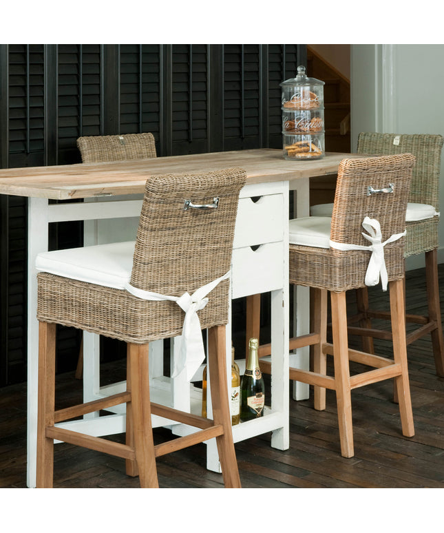 Rustic Rattan Bar Stool