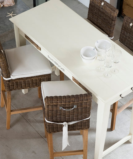 Rustic Rattan Bar Stool