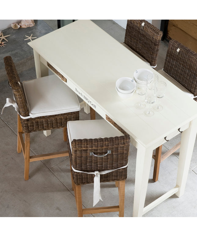 Rustic Rattan Bar Stool