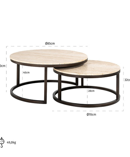 Salontafel Avalon set van 2 (Bronze)
