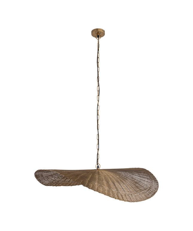 Shauney Gold iron wavy hanging lamp round L
