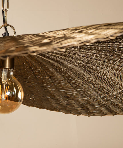 Shauney Gold iron wavy hanging lamp round L