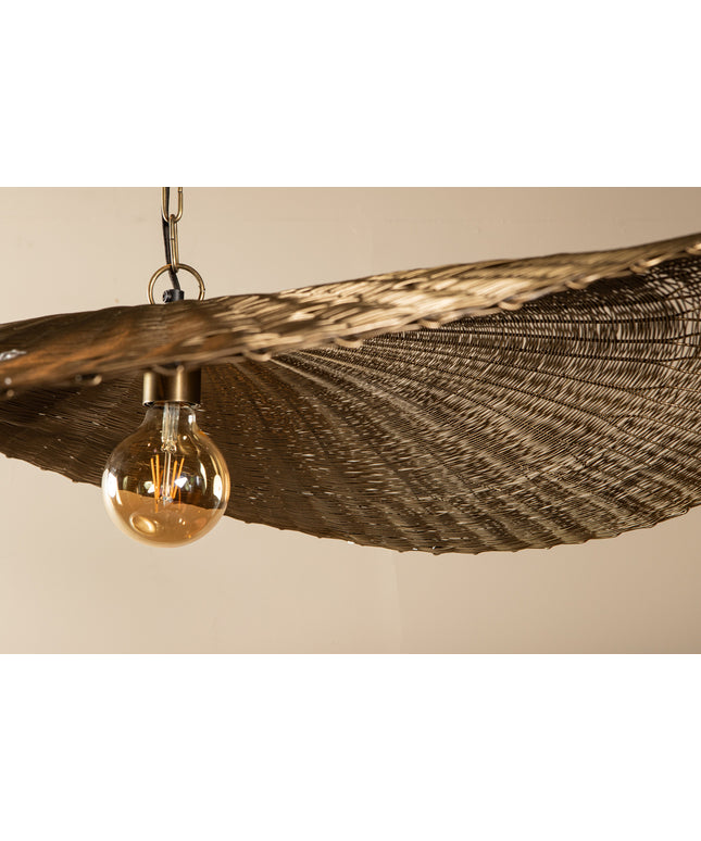 Shauney Gold iron wavy hanging lamp round L
