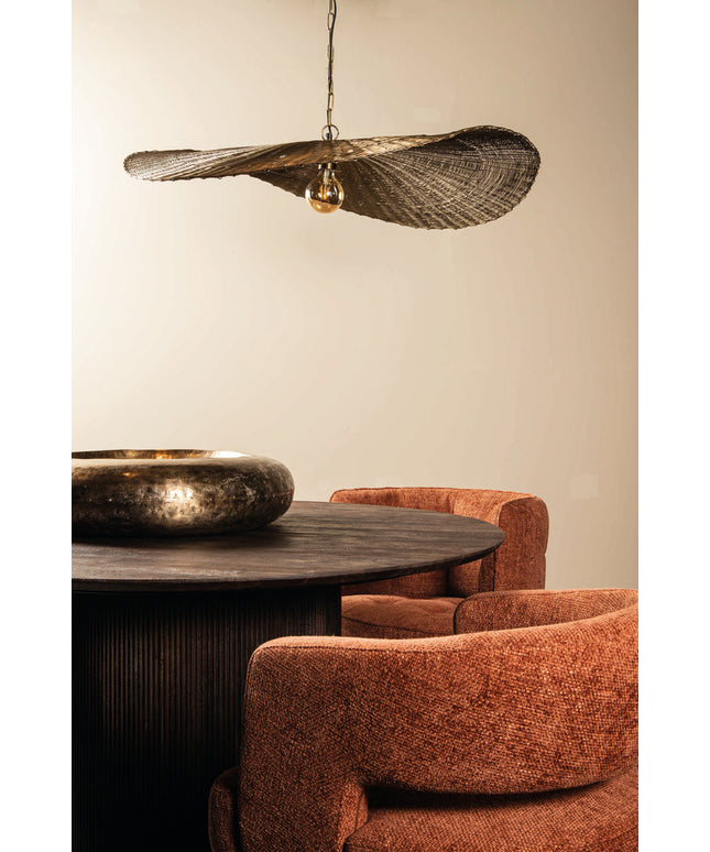 Shauney Gold iron wavy hanging lamp round L