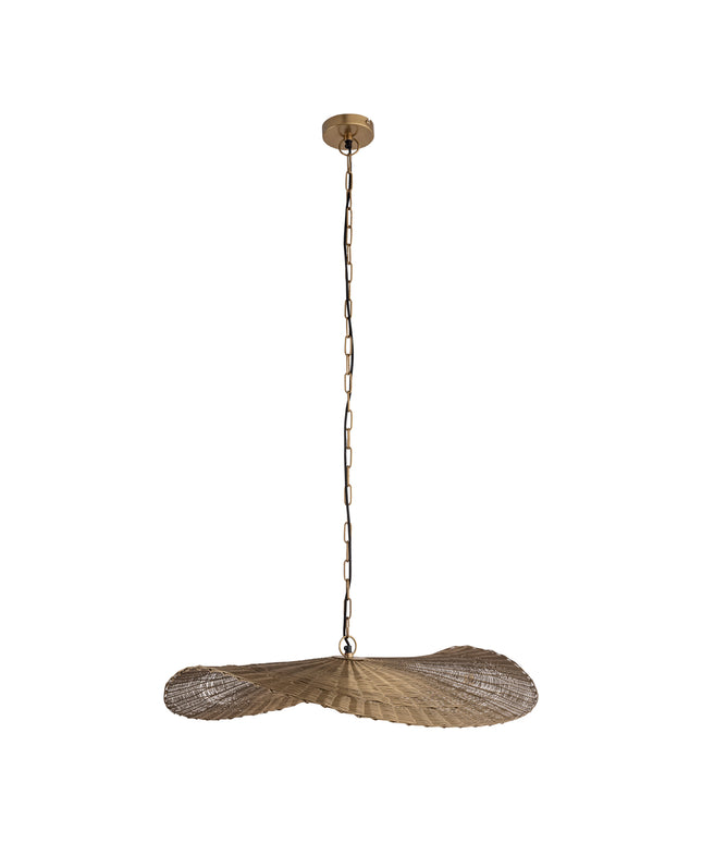 Shauney Gold iron wavy hanging lamp round S