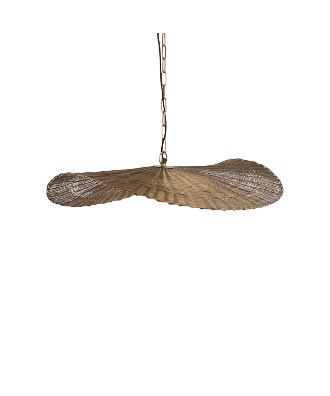 Shauney Gold iron wavy hanging lamp round S