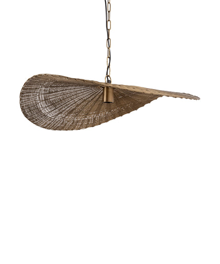 Shauney Gold iron wavy hanging lamp round S